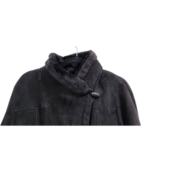 Revillon Shearling coat Black Women's  Size XL - Picture 4 of 14